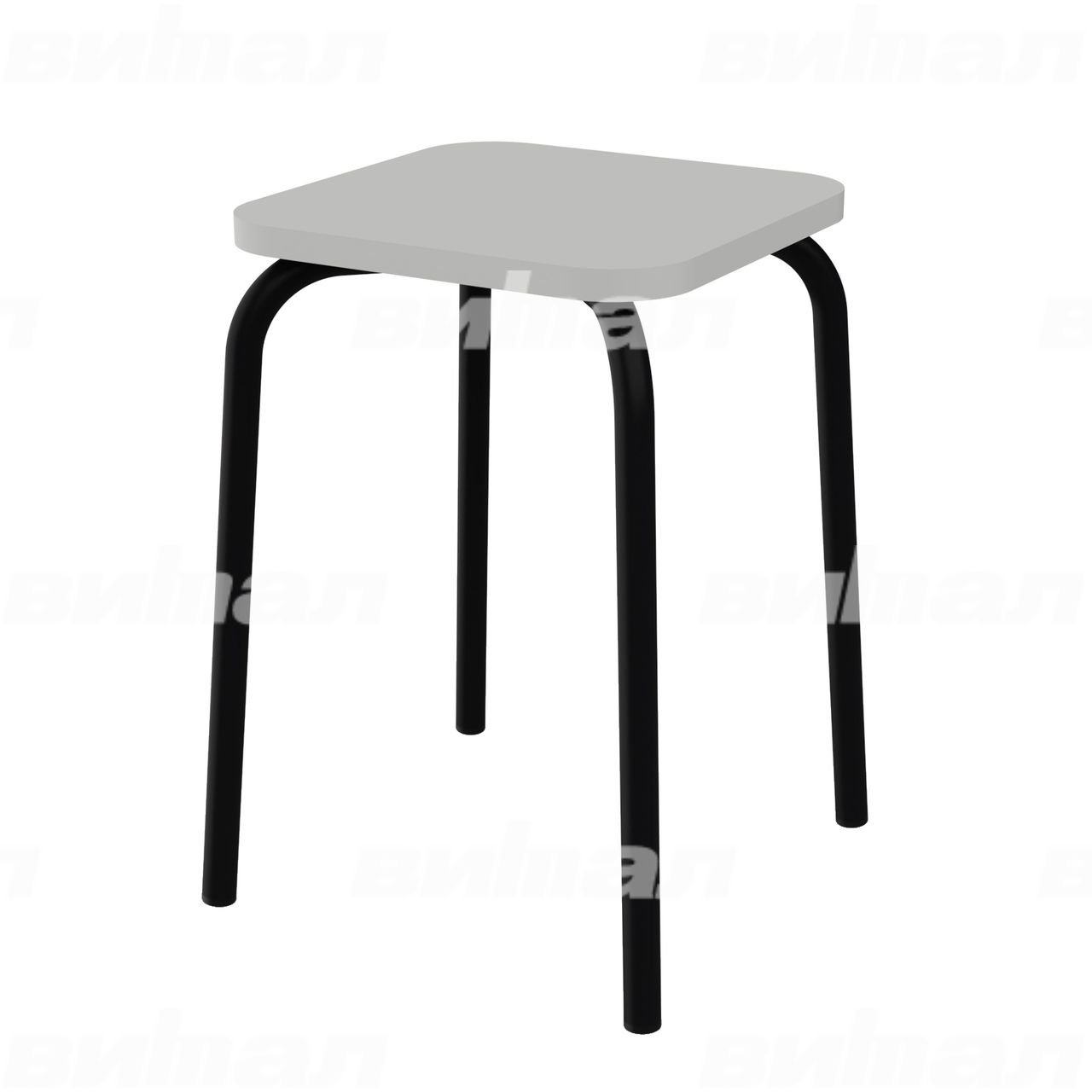 Табурет для столовой черный  RAL9005 Серый Пластик