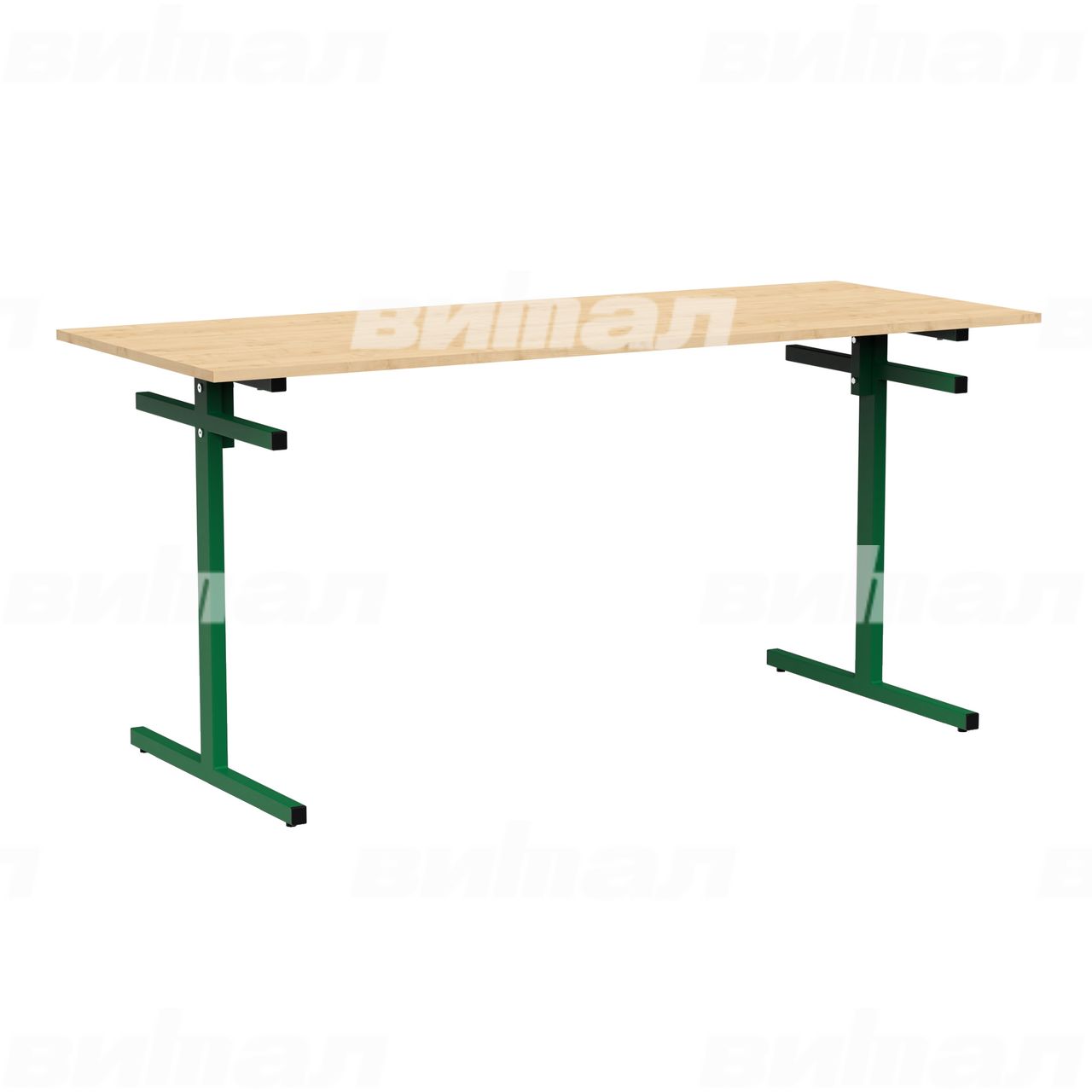 Стол для столовой 6-местный для скамеек зеленый RAL6029 Клен 5 Пластик