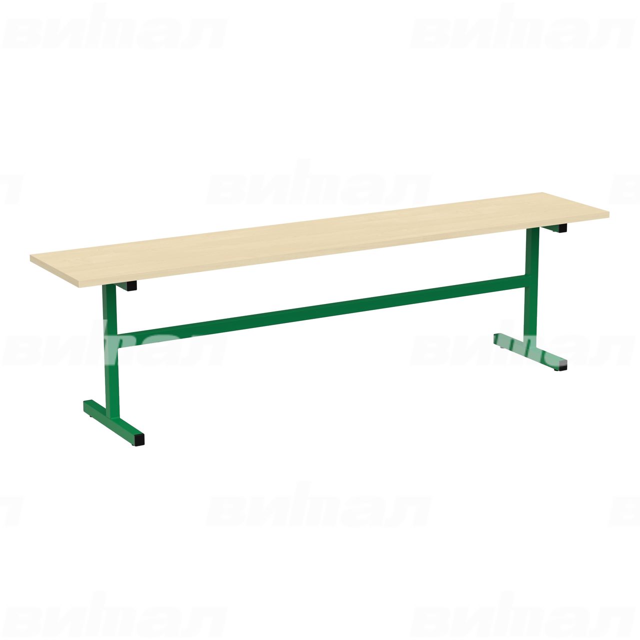 Скамейка 3-местная зеленый RAL6029 Береза 6 Пластик