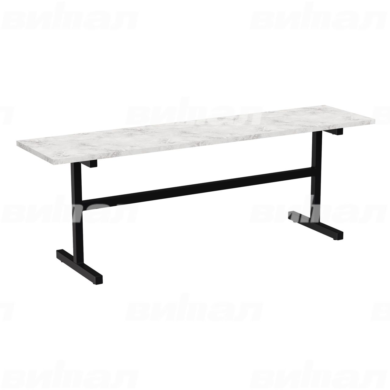 Скамейка 2-местная черный  RAL9005 Венеция 6 Пластик