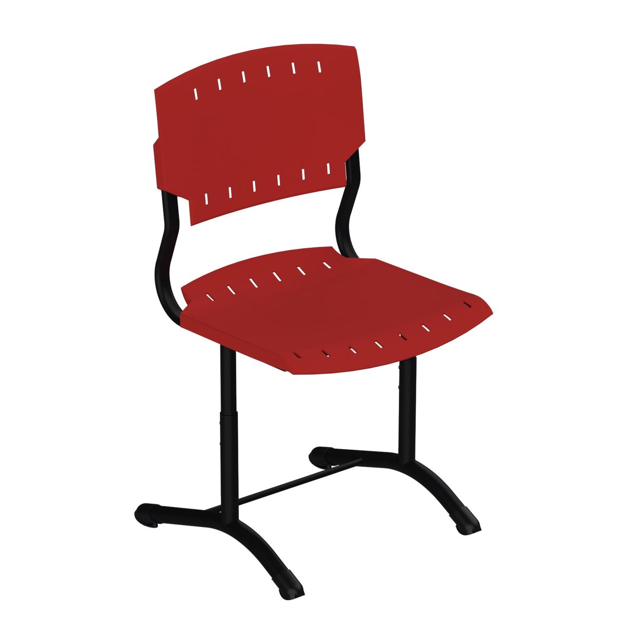  Стул ученический регулируемый «Сигма» на круглой трубе Пластик черный  RAL9005 Красный 5-7 Пластик круглая