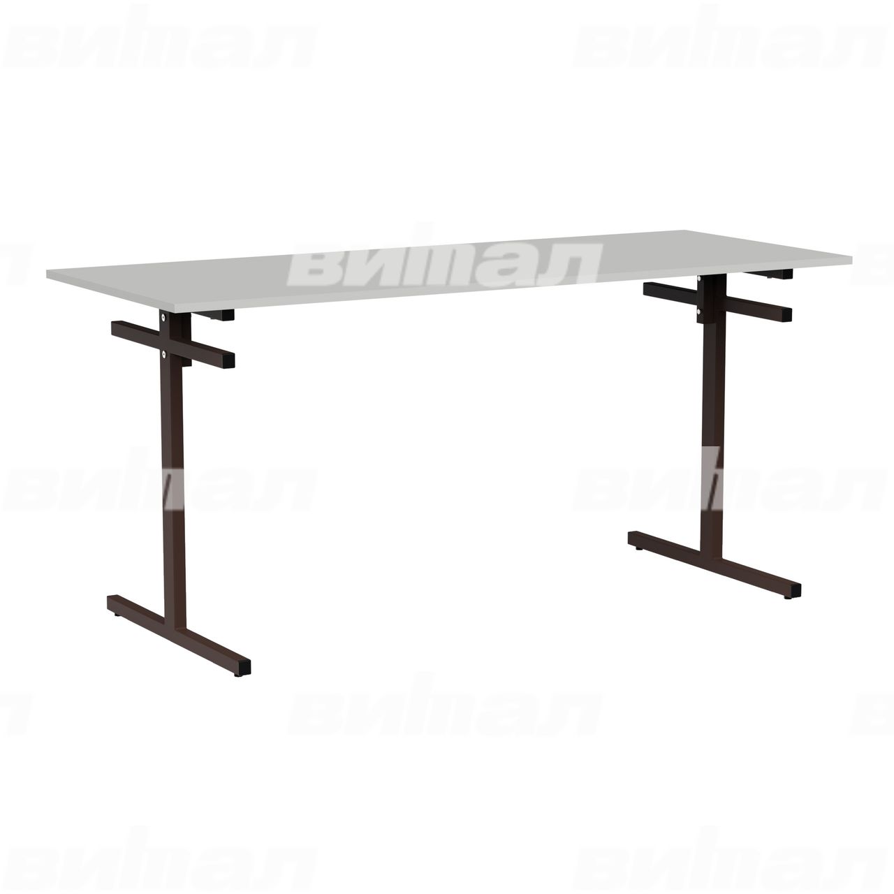 Стол для столовой 6-местный для скамеек коричневый RAL8017 Серый 6 Пластик