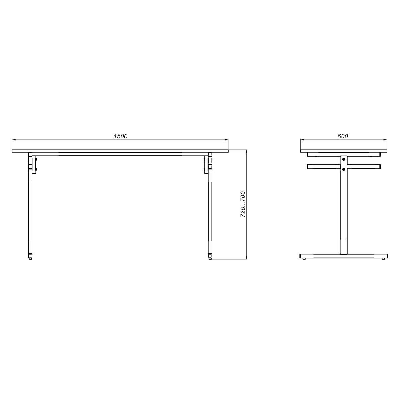 Стол для столовой 6-местный для скамеек