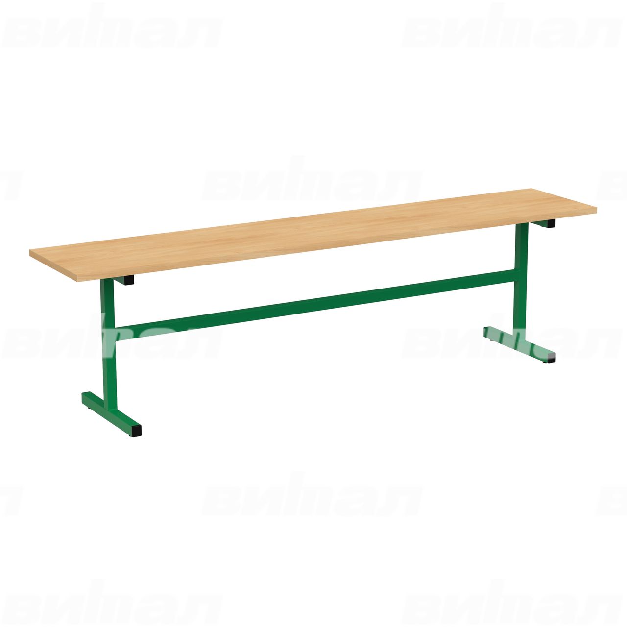 Скамейка 3-местная зеленый RAL6029 Бук 6 Пластик