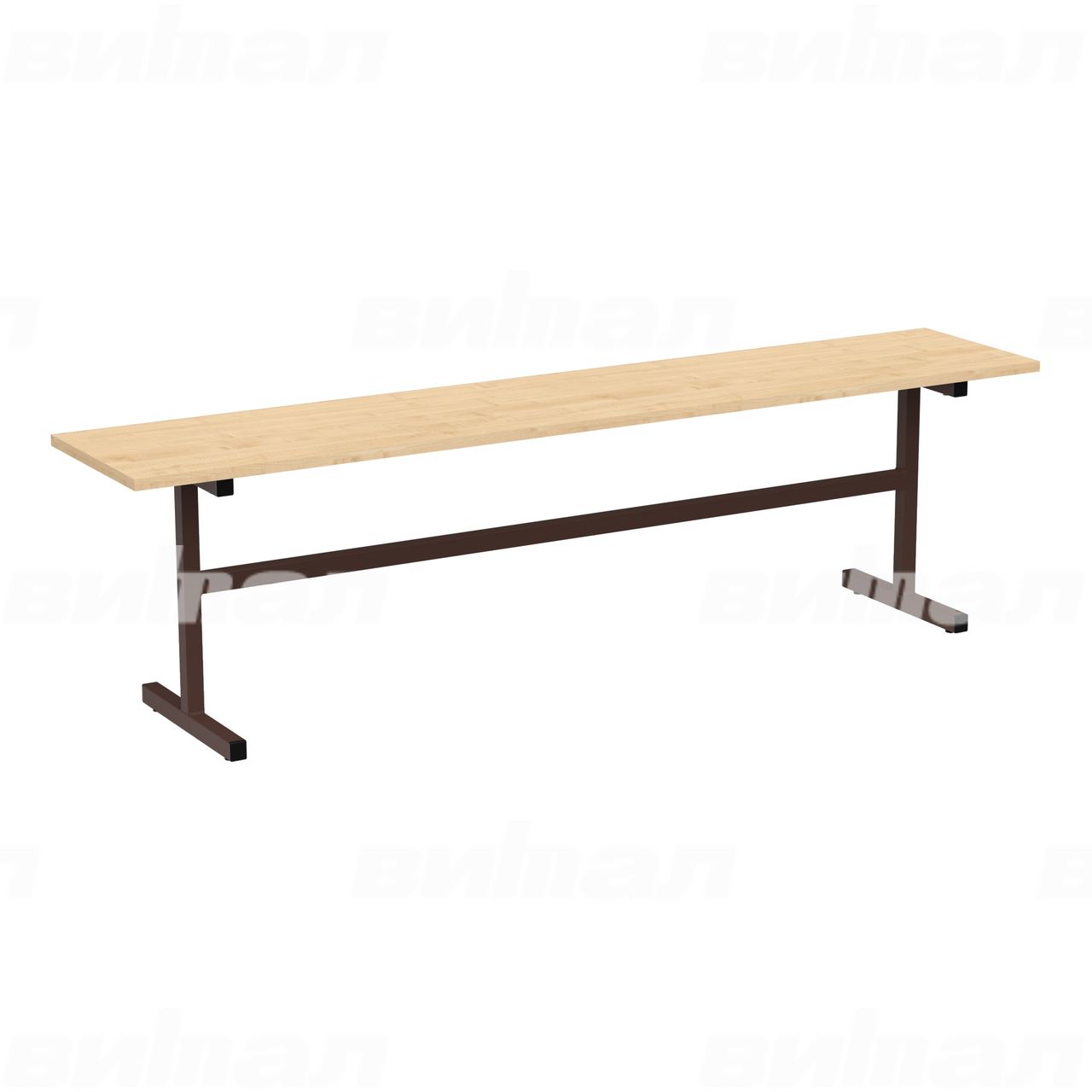 Скамейка 3-местная коричневый RAL8017 Клен 6 ЛДСП