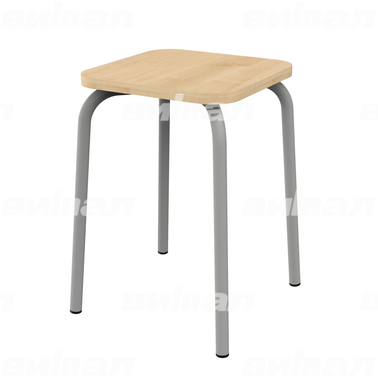 Табурет для столовой серый RAL9006 Клен Пластик
