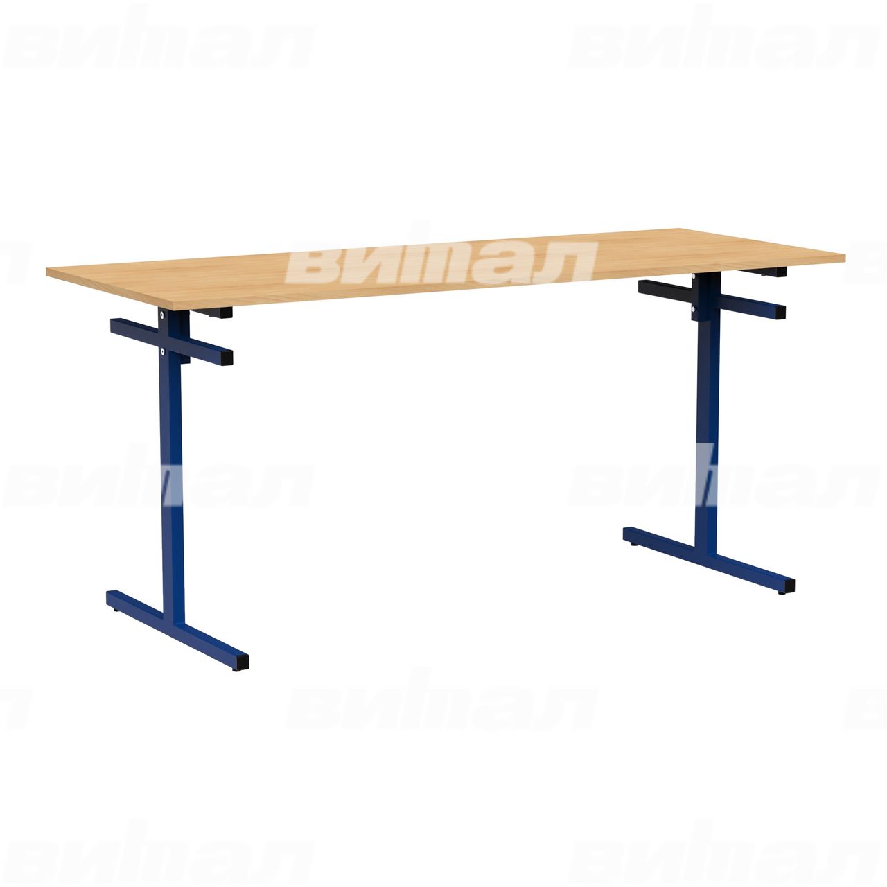 Стол для столовой 6-местный для скамеек синий  RAL5002 Бук 6 Пластик