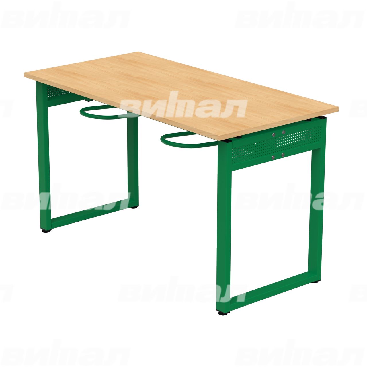 Стол обеденный 4-местный с универсальными кронштейнами «Фьюжн» зеленый RAL6029 Бук 6 Пластик прямоугольная