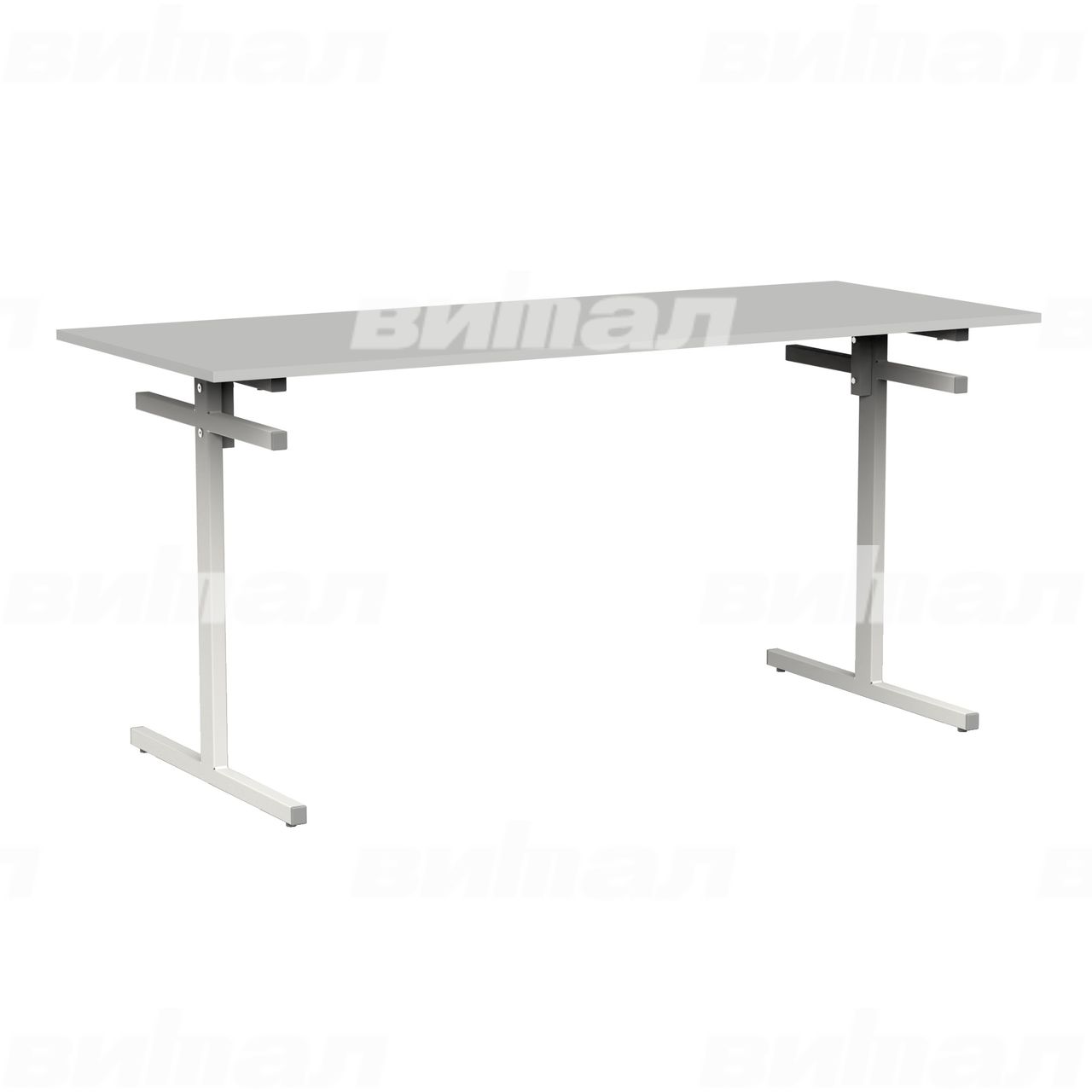 Стол для столовой 6-местный для скамеек белый RAL9016 Серый 5 Пластик