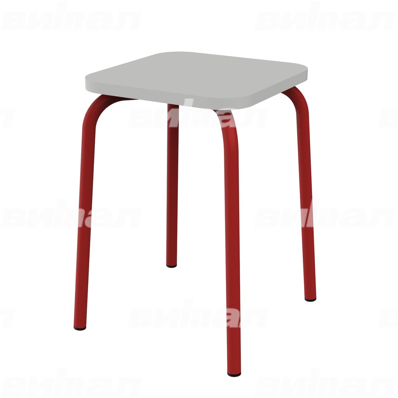 Табурет для столовой красный RAL3002 Серый Пластик