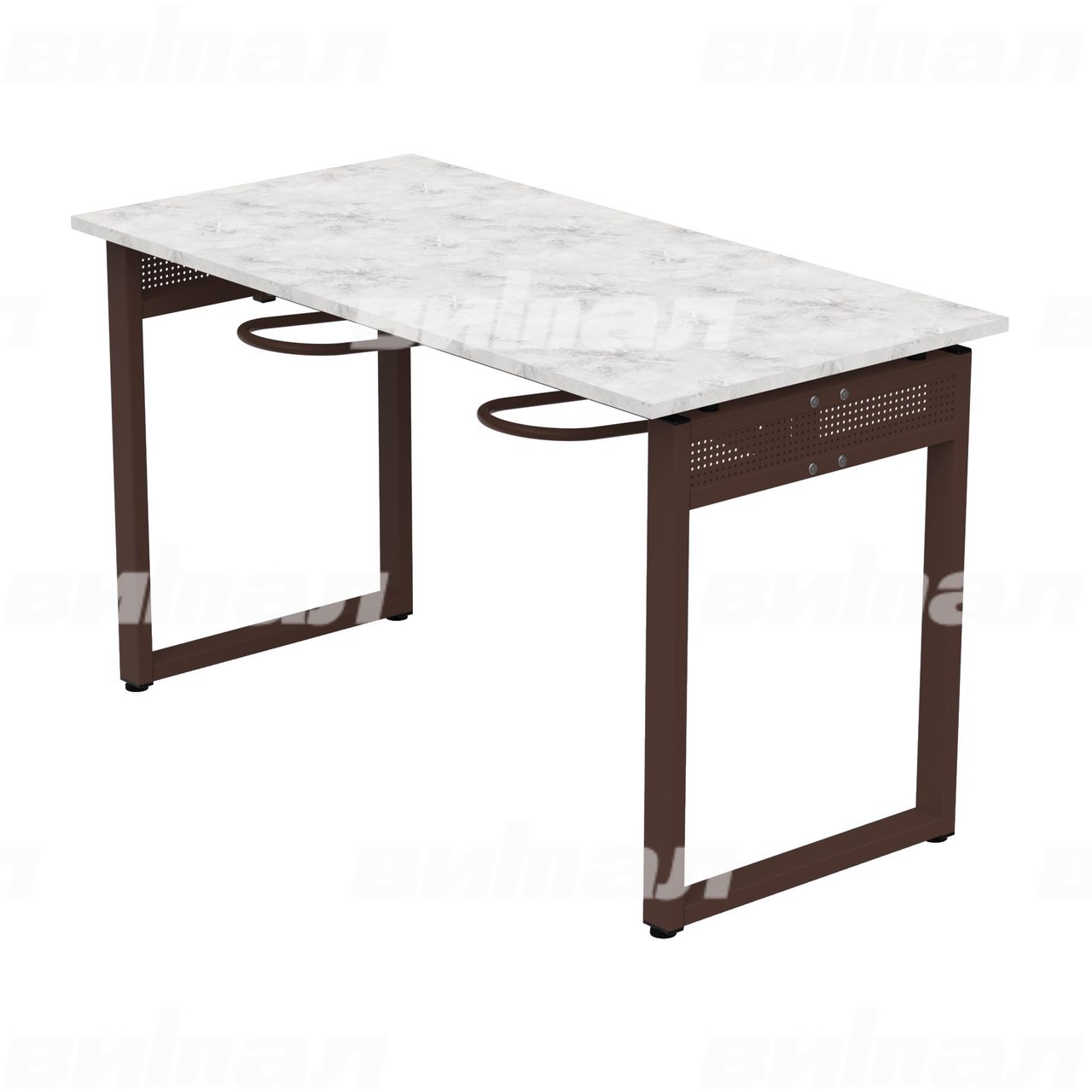 Стол обеденный 4-местный с универсальными кронштейнами «Фьюжн» коричневый RAL8017 Венеция 6 Пластик прямоугольная