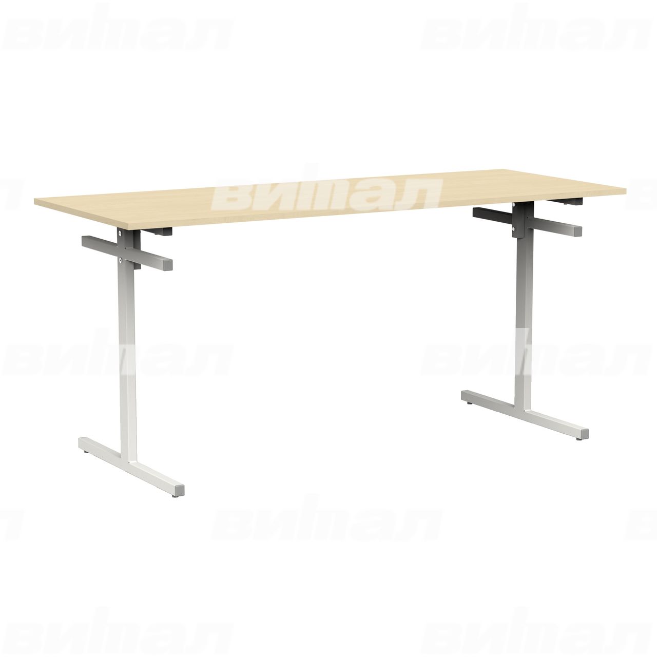 Стол для столовой 6-местный для скамеек белый RAL9016 Береза 5 Пластик