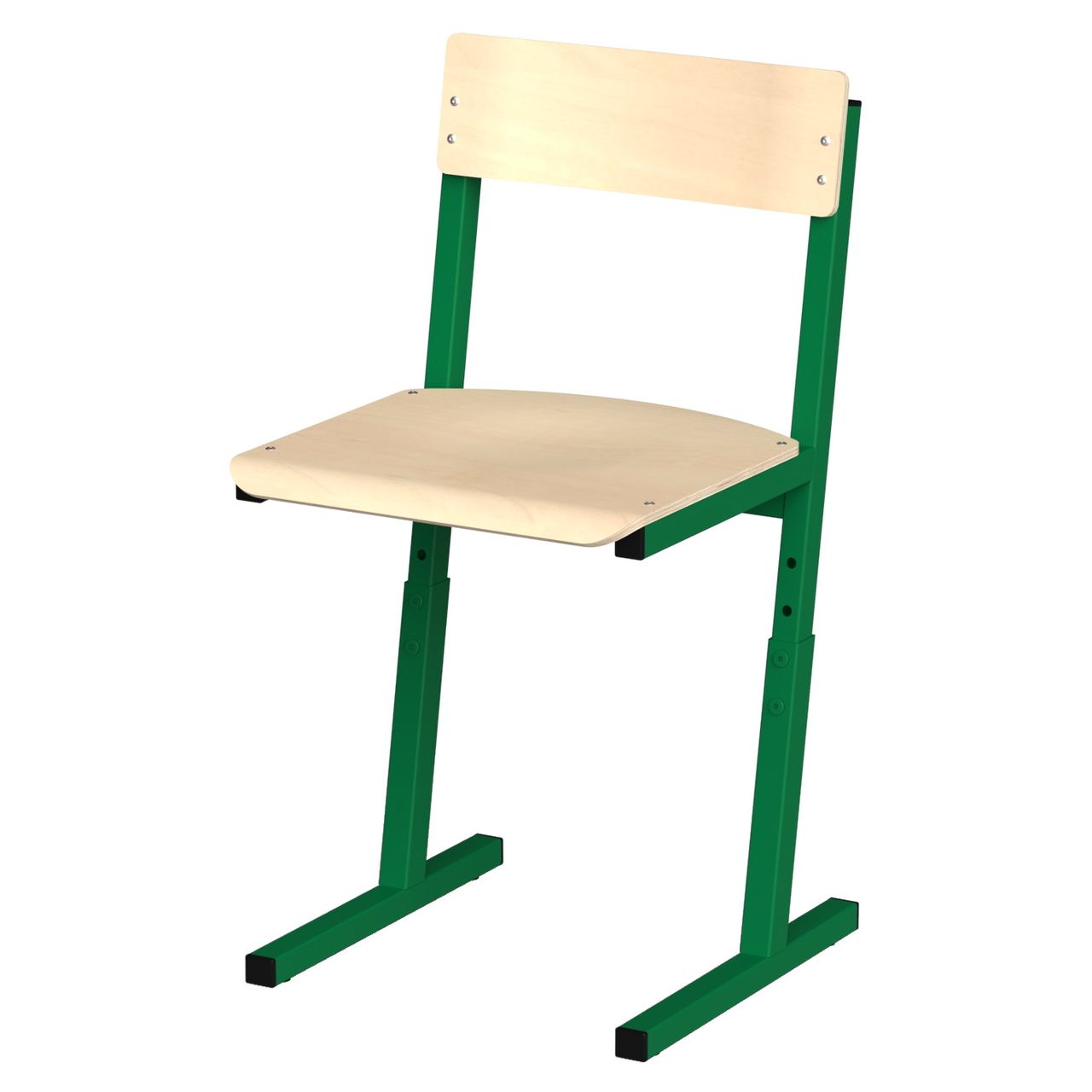 Стул ученический регулируемый (гр. 2-4, 3-5, 4-6 или 5-7) зеленый RAL6029 Бесцветный лак 2-4 прямоугольная