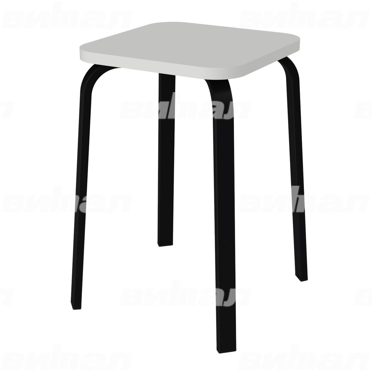 Табурет для столовой 30x15 черный  RAL9005 Серый 5 Пластик прямоугольная