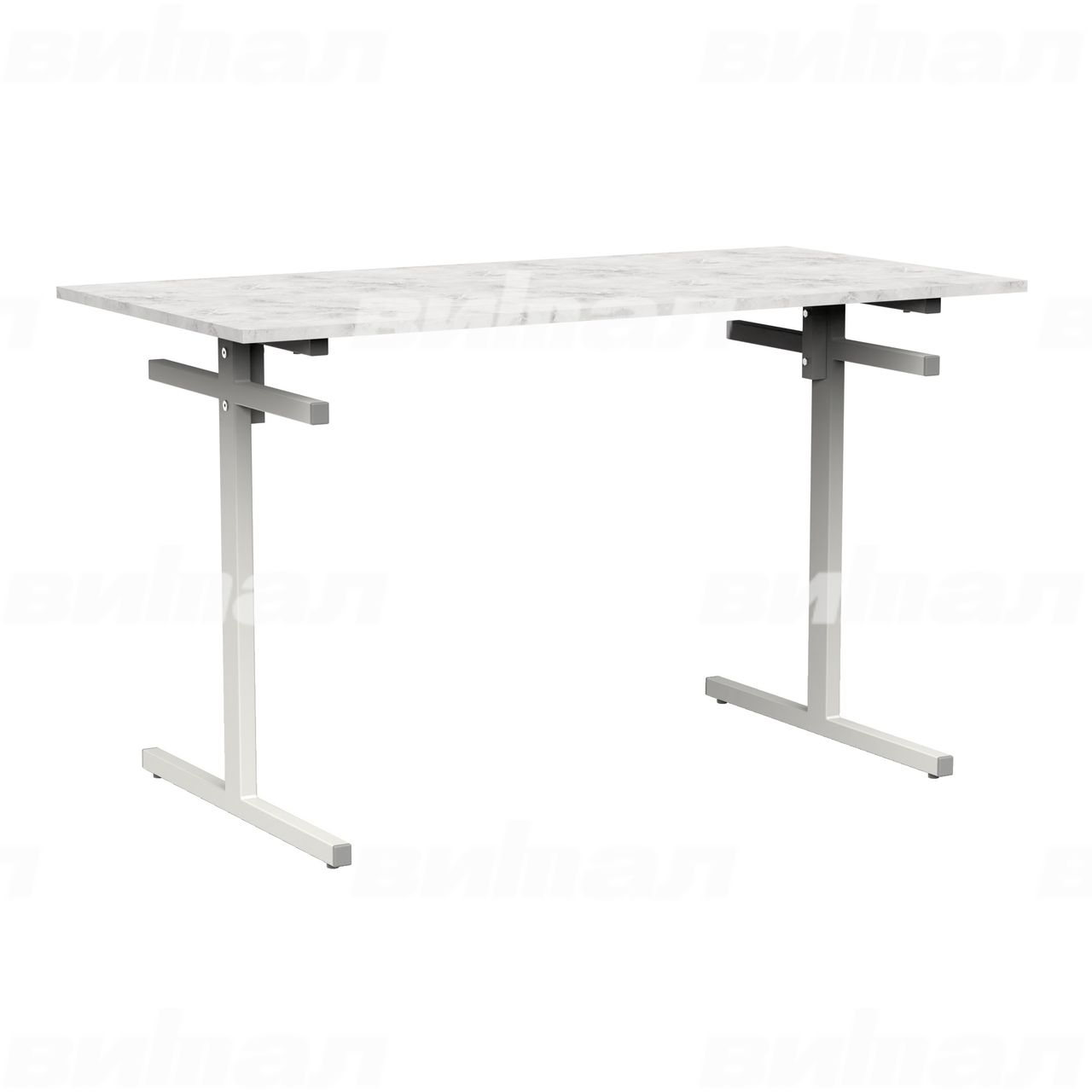 Стол для столовой 4-местный для скамеек белый RAL9016 Венеция 5 Пластик