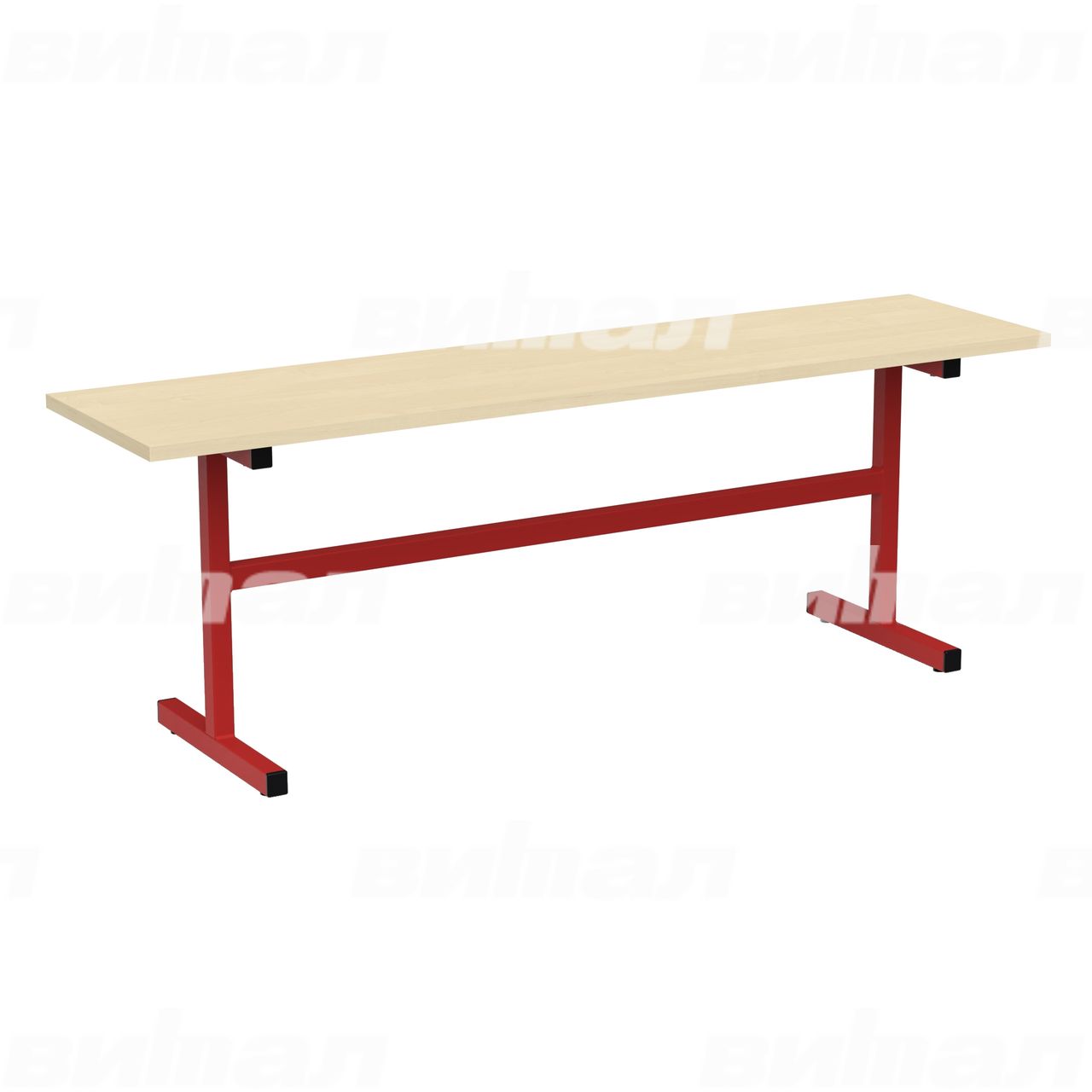 Скамейка 2-местная красный RAL3002 Береза 6 Пластик