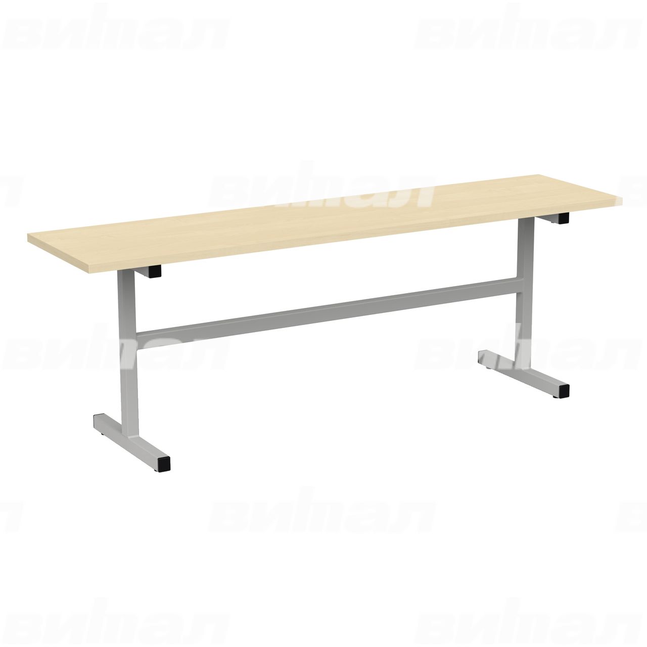 Скамейка 2-местная серый RAL9006 Береза 5 Пластик