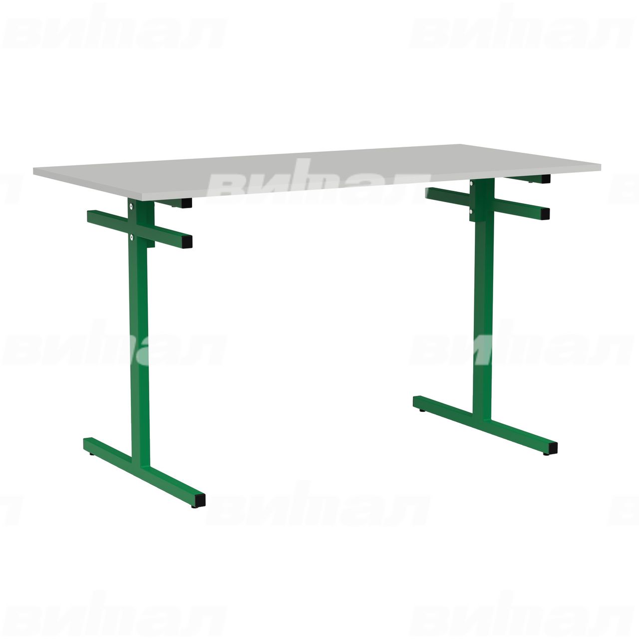 Стол для столовой 4-местный для скамеек зеленый RAL6029 Серый 6 Пластик