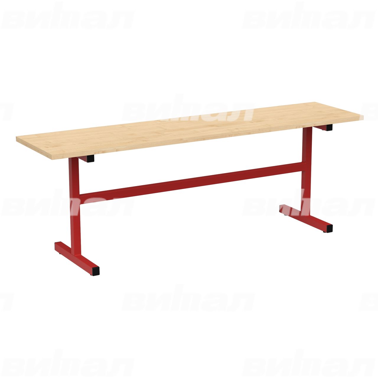 Скамейка 2-местная красный RAL3002 Клен 5 Пластик