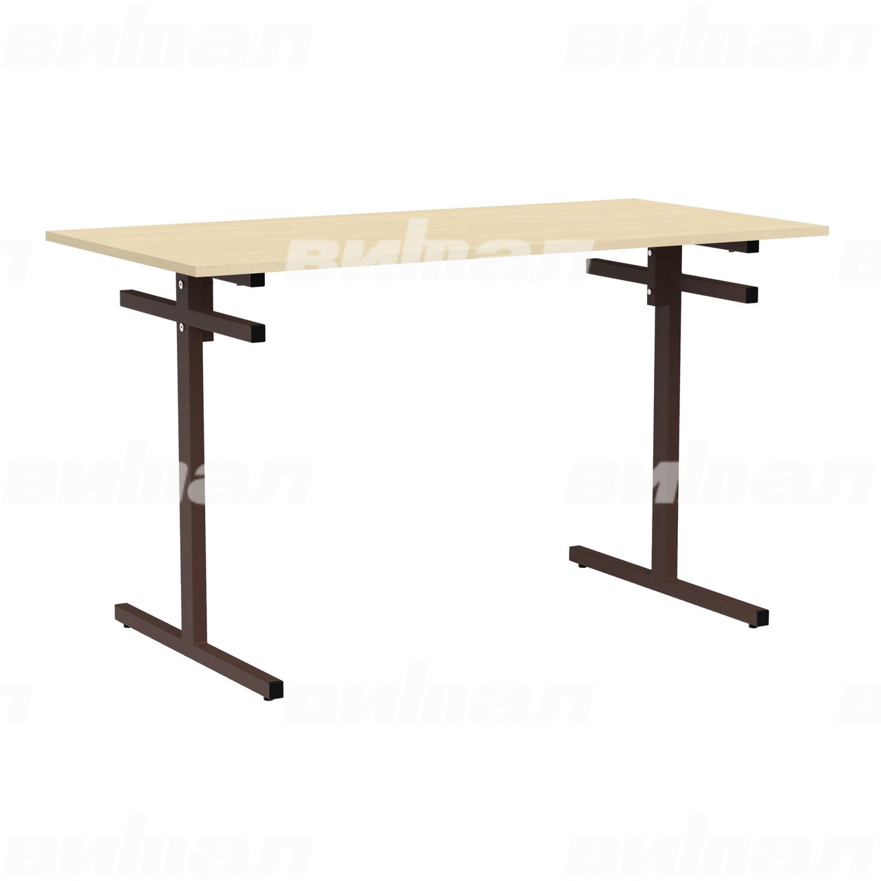 Стол для столовой 4-местный для скамеек коричневый RAL8017 Береза 5 Пластик