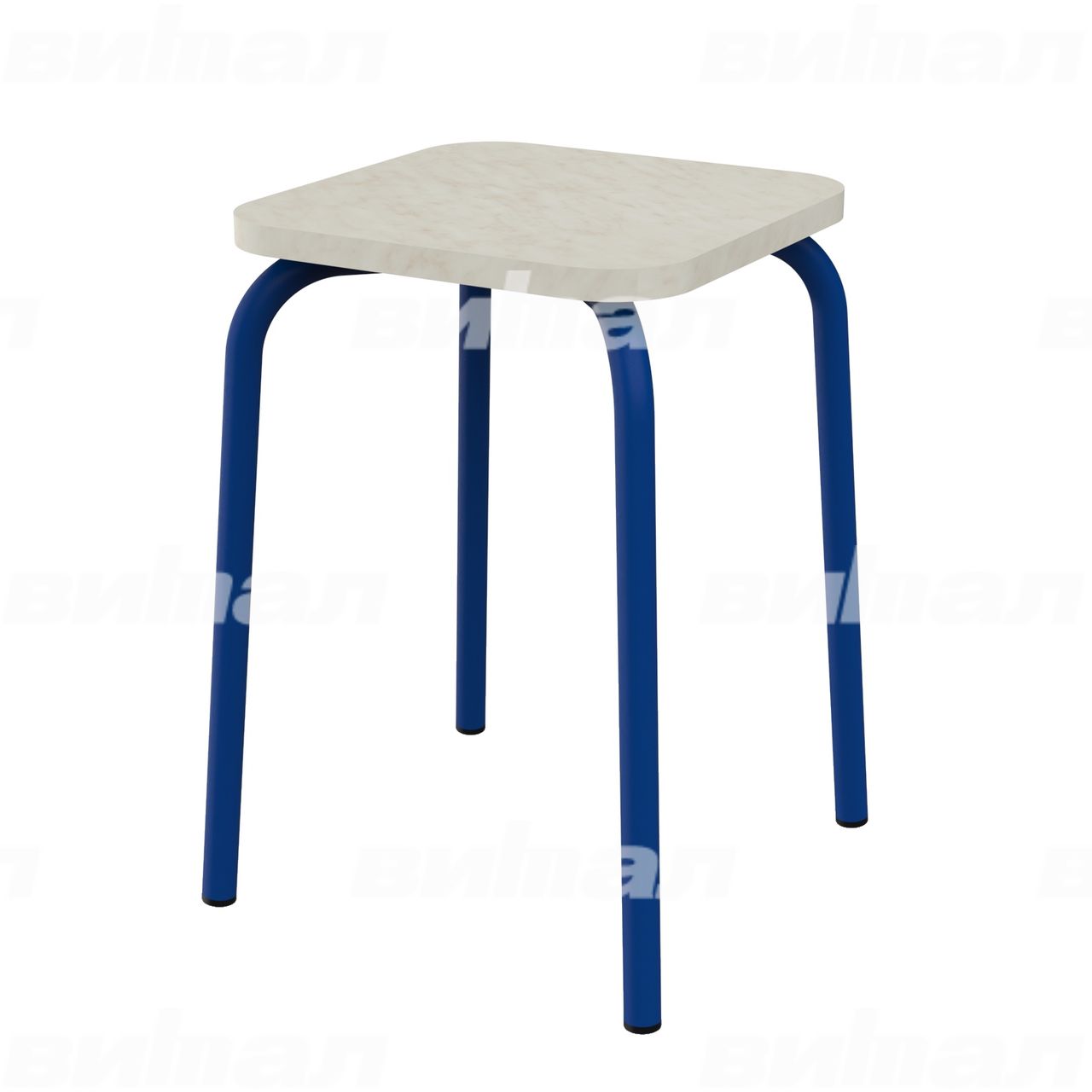 Табурет для столовой синий  RAL5002 Мрамор-каррара Пластик