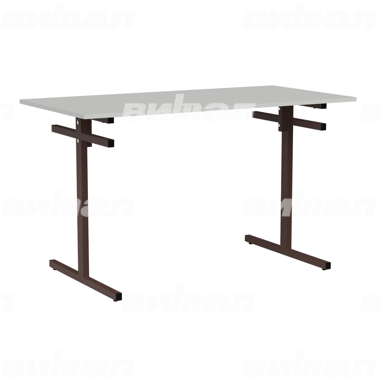 Стол для столовой 4-местный для скамеек коричневый RAL8017 Серый 6 Пластик