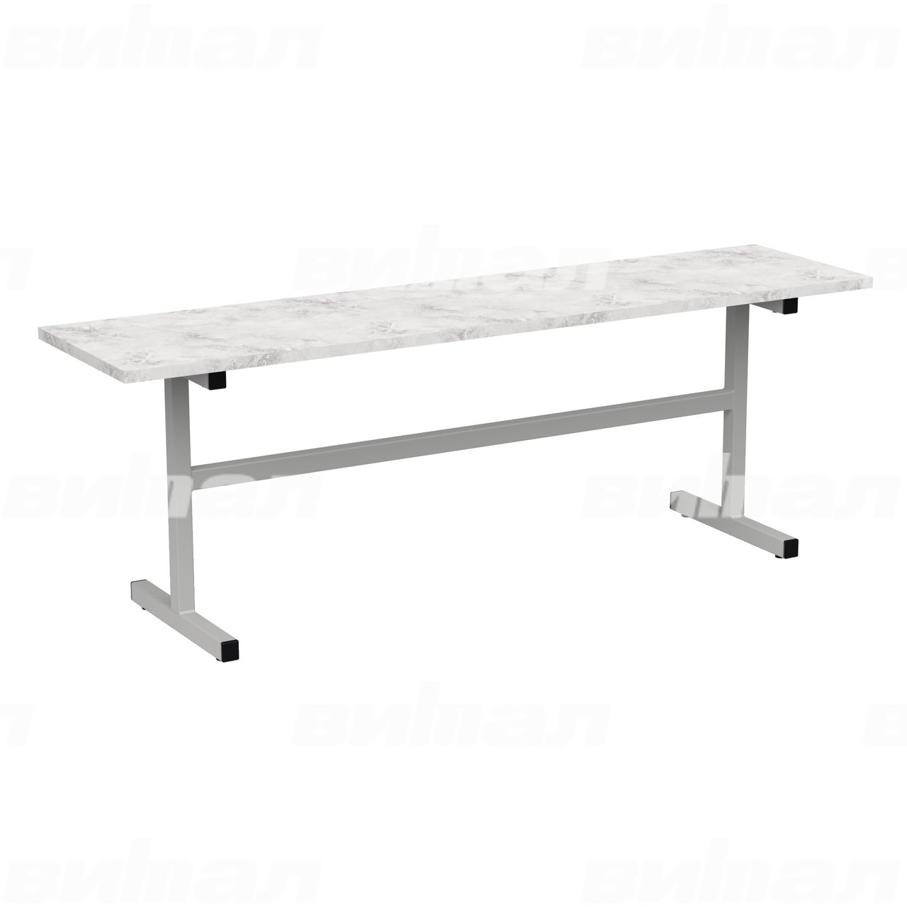 Скамейка 2-местная серый RAL9006 Венеция 5 Пластик