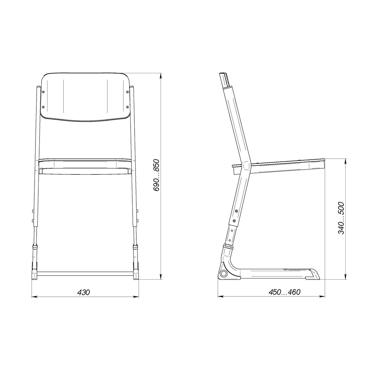 Стул ученический регулируемый «Осанка» гр. 3-5, 4-6 или 5-7