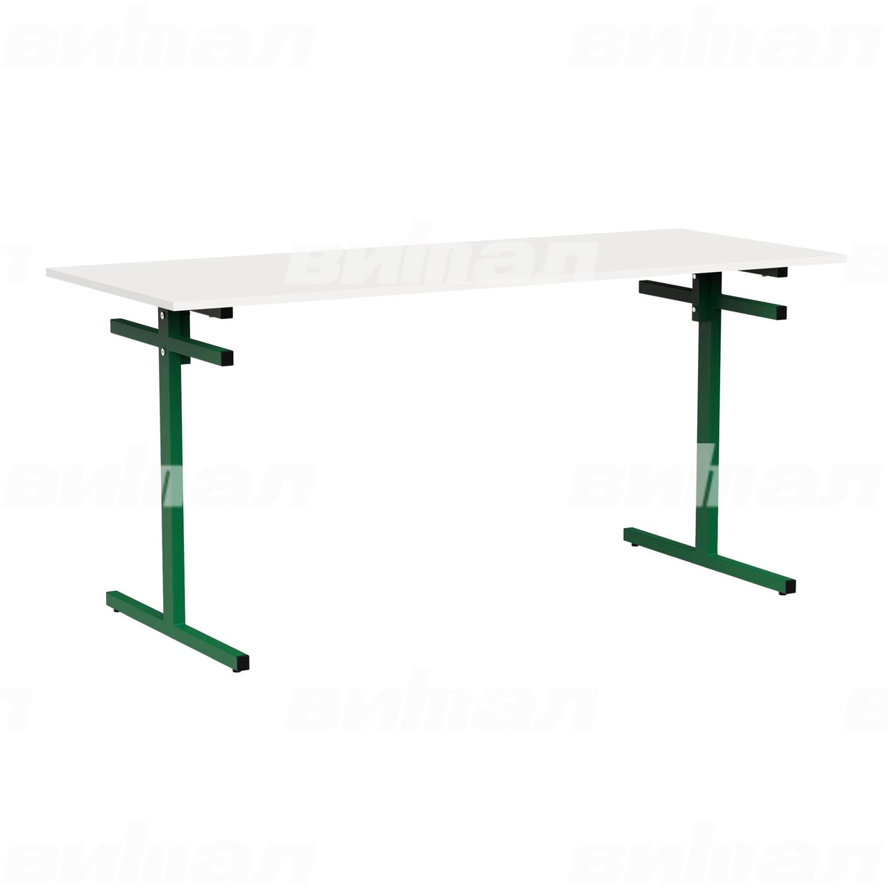 Стол для столовой 6-местный для скамеек зеленый RAL6029 Белый 5 Пластик