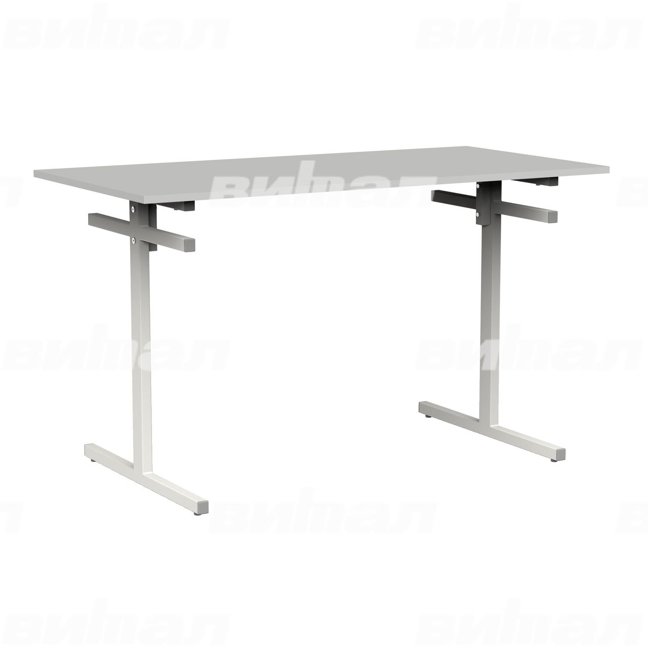 Стол для столовой 4-местный для скамеек белый RAL9016 Серый 6 Пластик