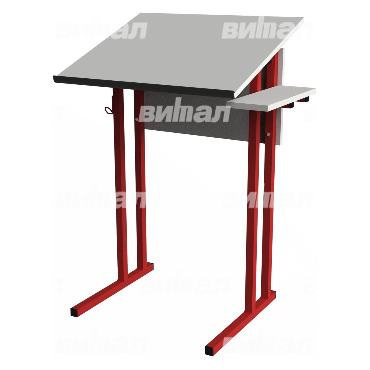 Стол для черчения и рисования (гр. 5,6) красный RAL3002 Серый 5 ЛДСП.