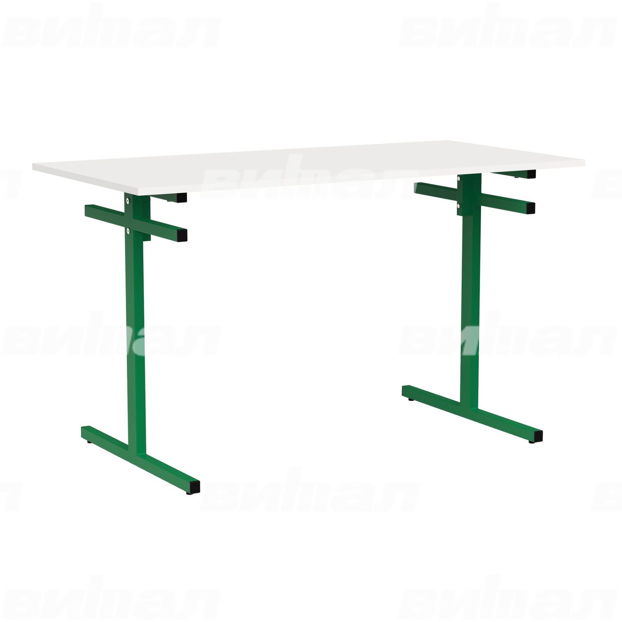 Стол для столовой 4-местный для скамеек зеленый RAL6029 Белый 6 Пластик