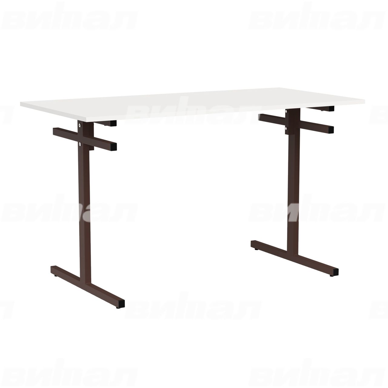 Стол для столовой 4-местный для скамеек коричневый RAL8017 Белый 5 Пластик