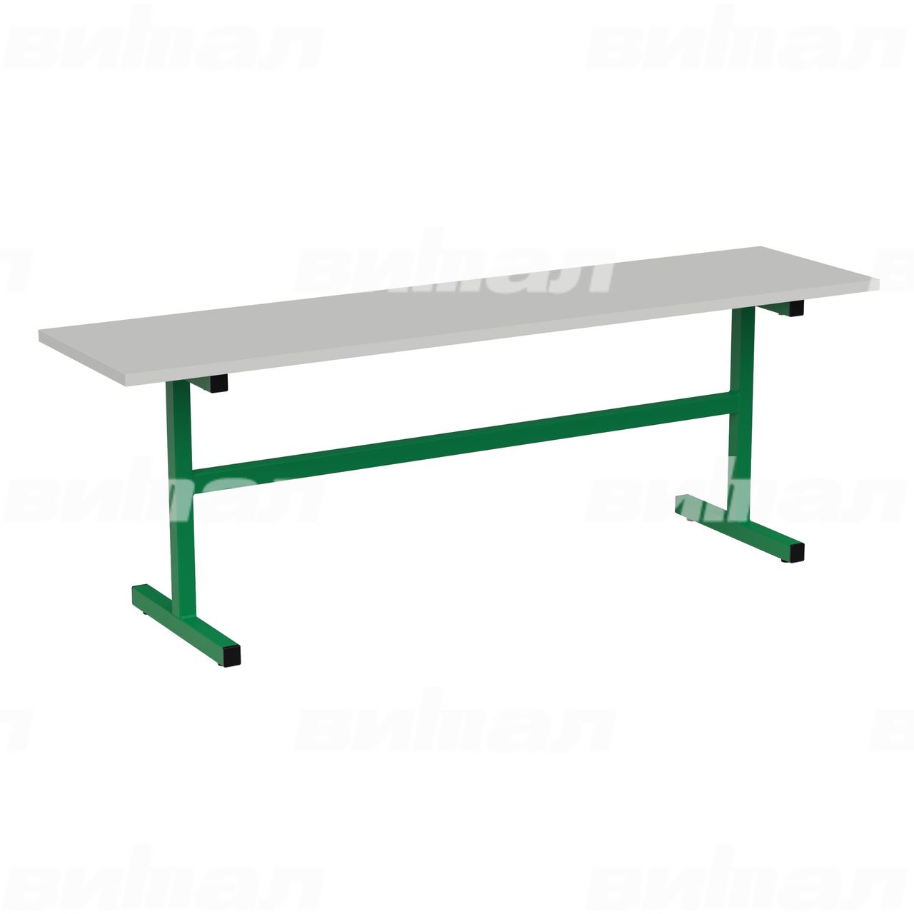 Скамейка 2-местная зеленый RAL6029 Серый 6 ЛДСП