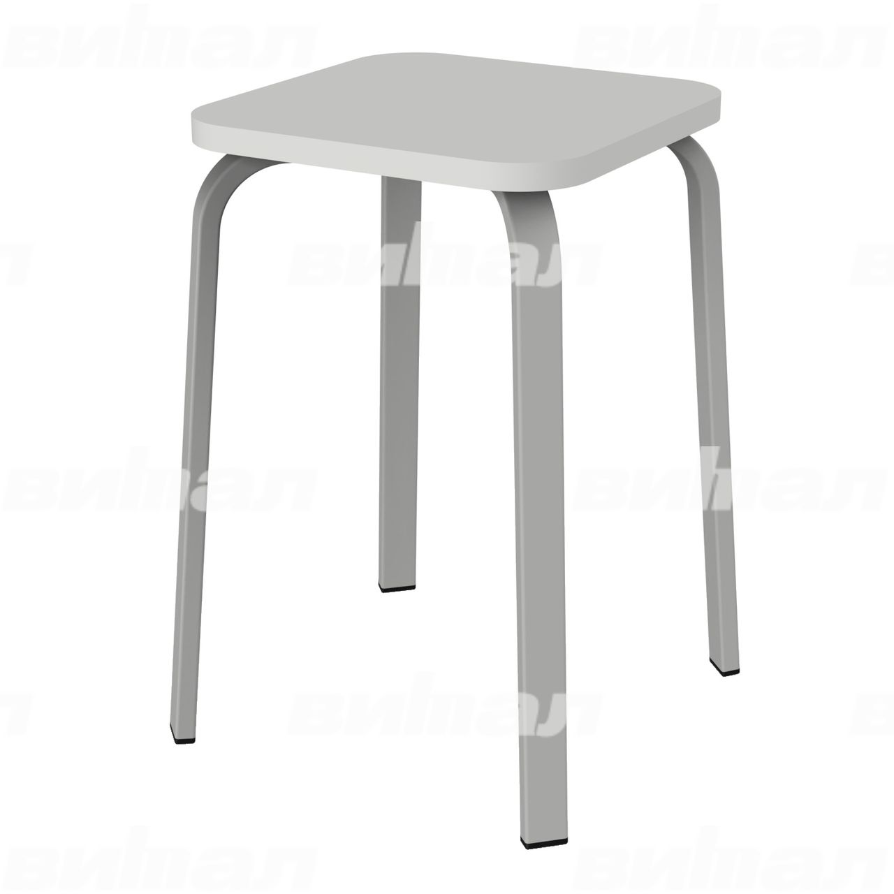 Табурет для столовой 30x15 серый RAL9006 Серый 5 Пластик прямоугольная
