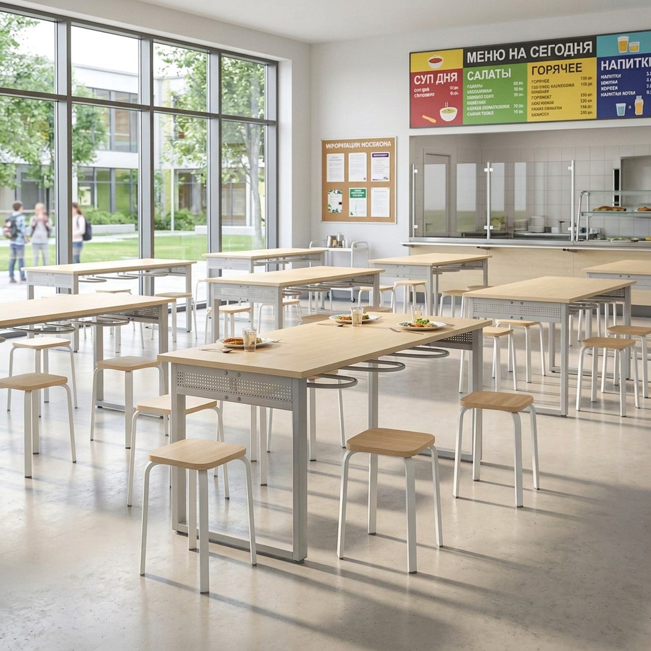 Стол обеденный 6-местный с универсальными кронштейнами «Фьюжн»