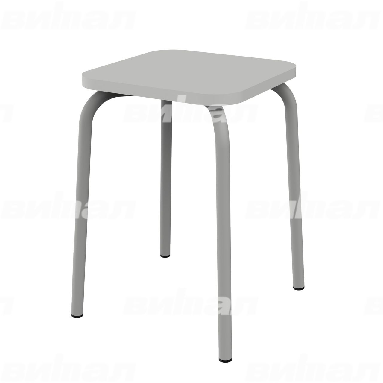 Табурет для столовой серый RAL9006 Серый Пластик