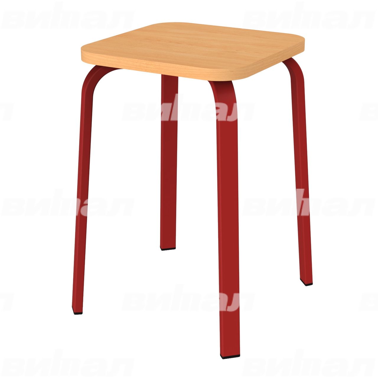 Табурет для столовой 30x15 красный RAL3002 Бук 5 Пластик прямоугольная