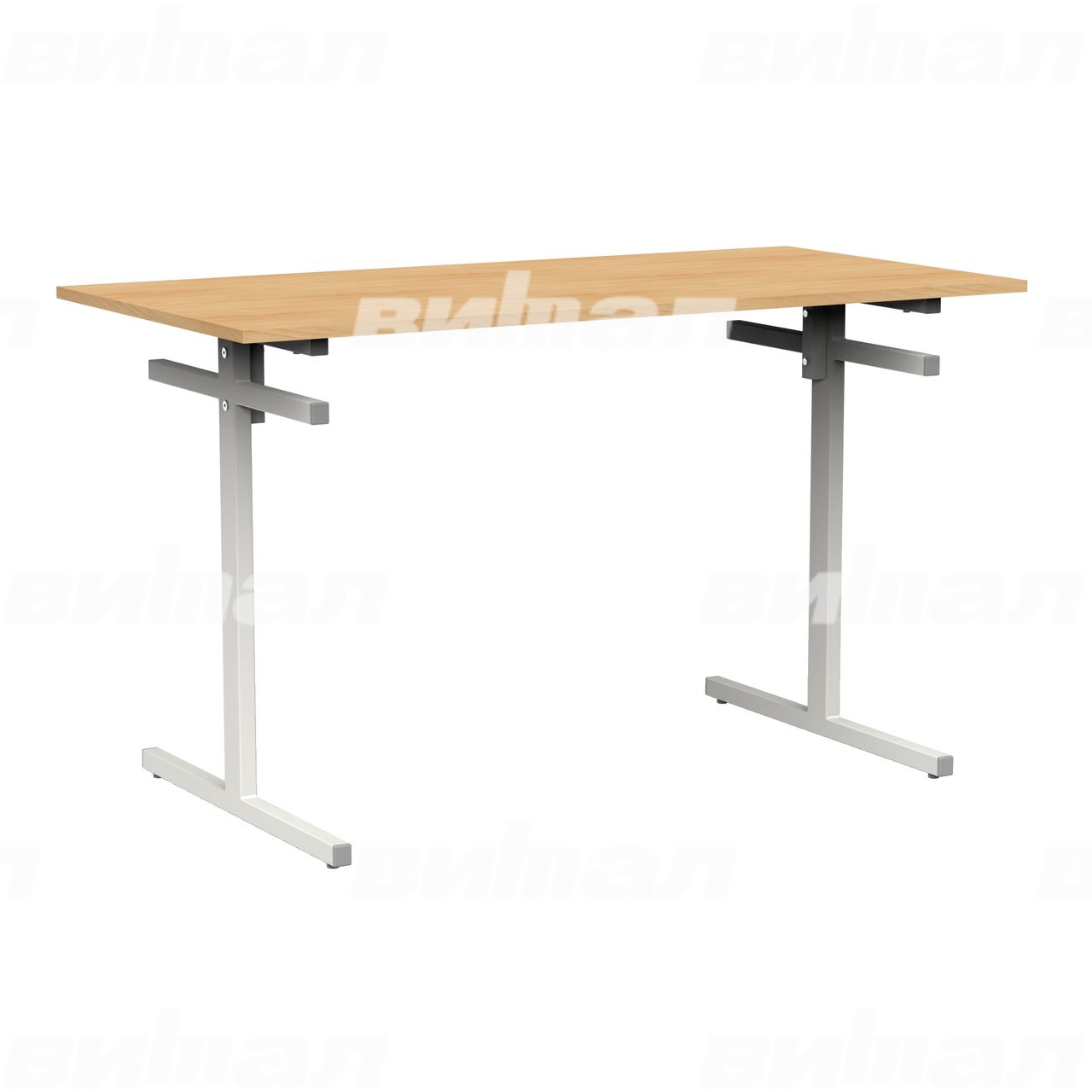 Стол для столовой 4-местный для скамеек белый RAL9016 Бук 5 Пластик