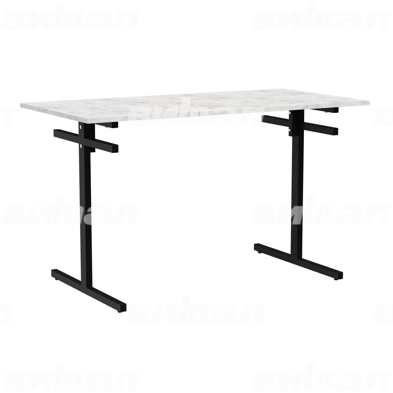 Стол для столовой 4-местный для скамеек черный  RAL9005 Венеция 6 Пластик