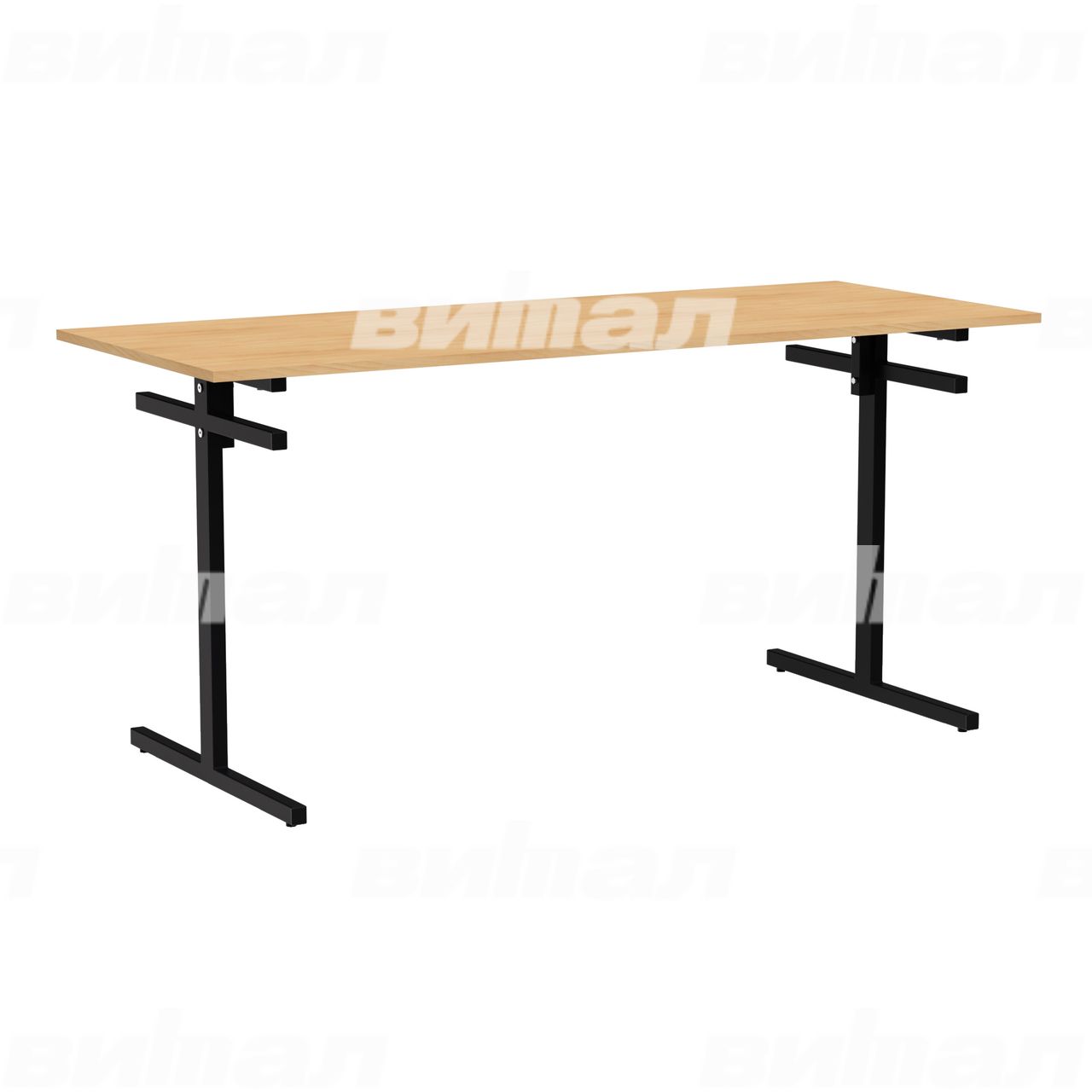 Стол для столовой 6-местный для скамеек черный  RAL9005 Бук 5 Пластик