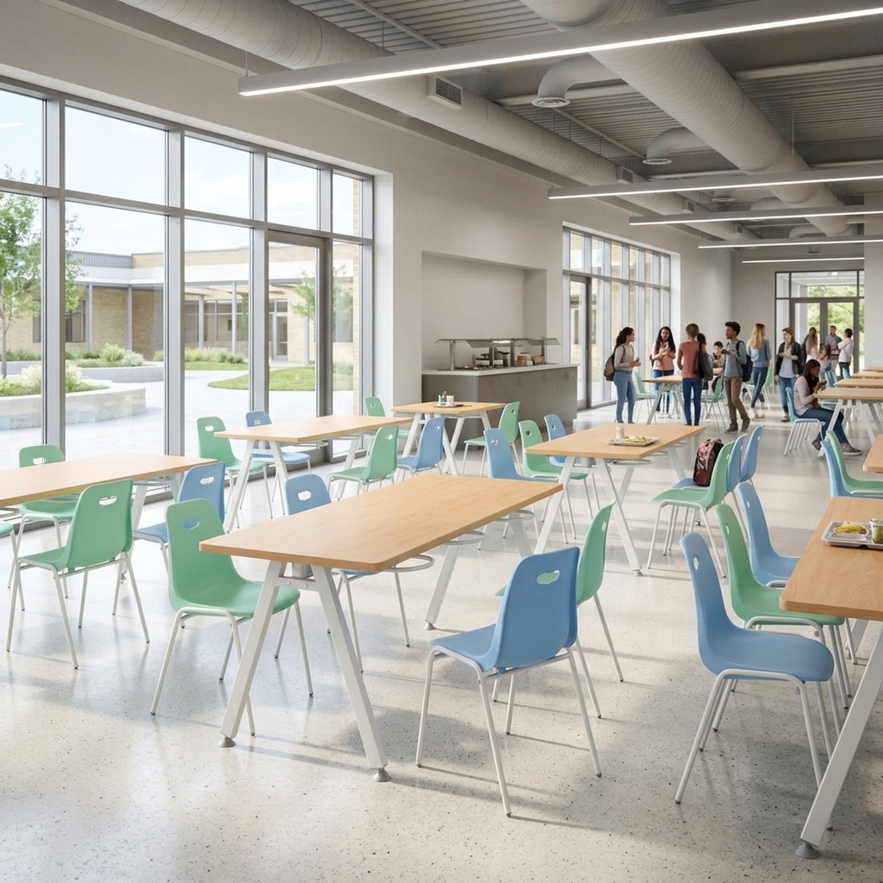 Стол обеденный 6-местный с универсальными кронштейнами «Л»