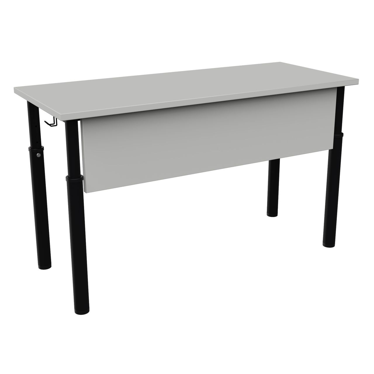 Стол ученический 2-местный регулируемый «40-50» черный  RAL9005 Серый 4-6 ЛДСП круглая