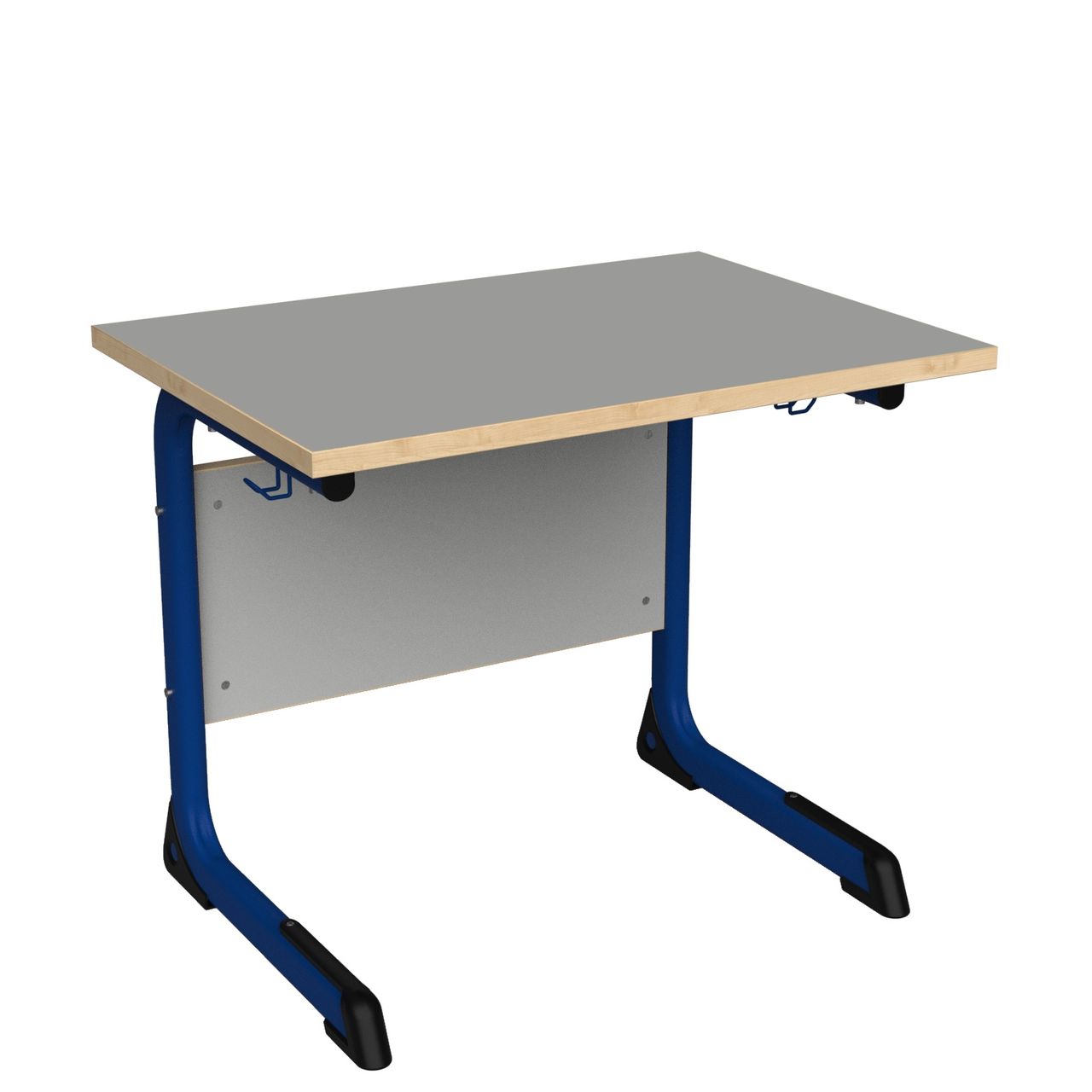 Стол ученический 1-местный (гр.3,4,5,6,7) синий  RAL5002 Серый/клен 3 ЛДСП плоскоовальная