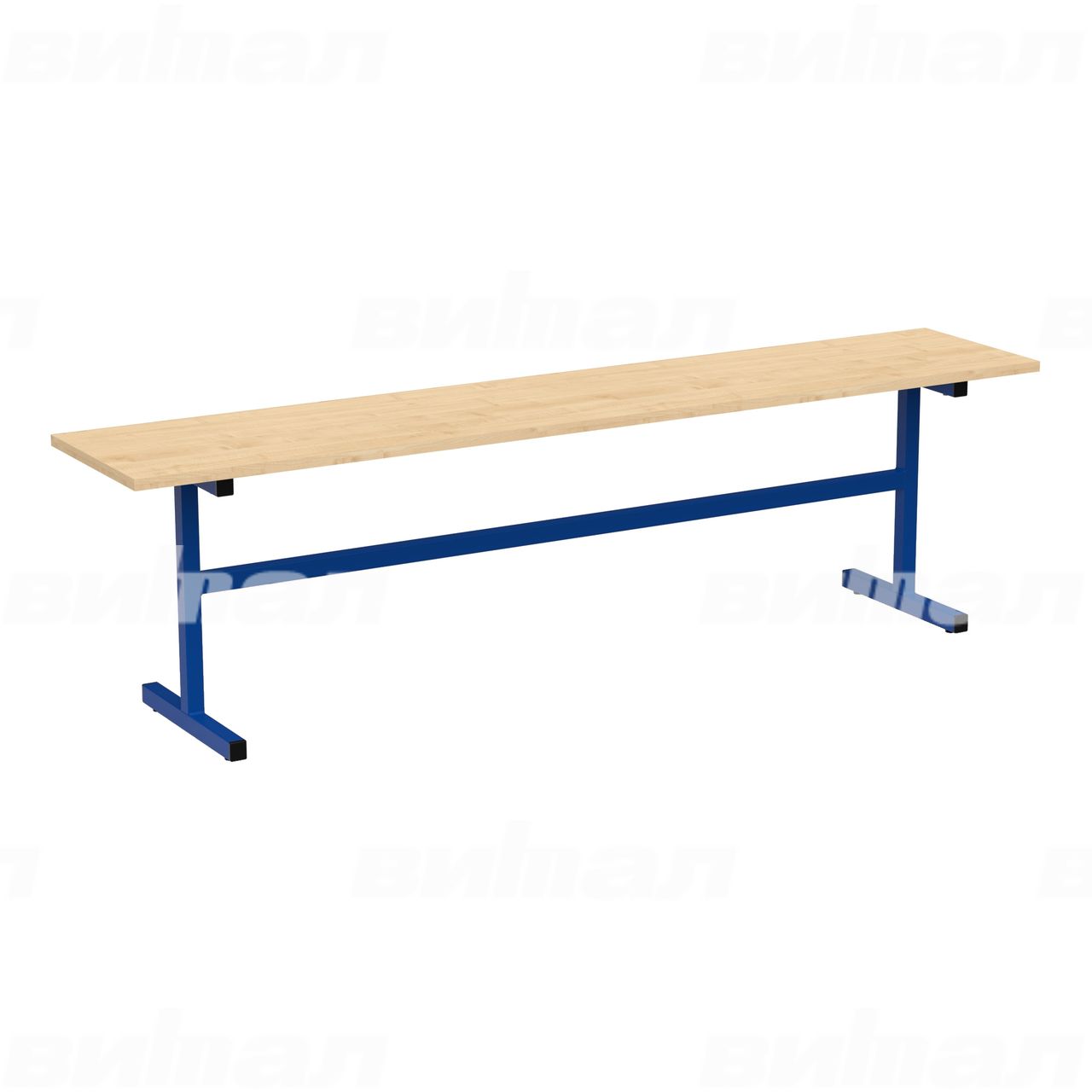 Скамейка 3-местная синий  RAL5002 Клен 6 ЛДСП