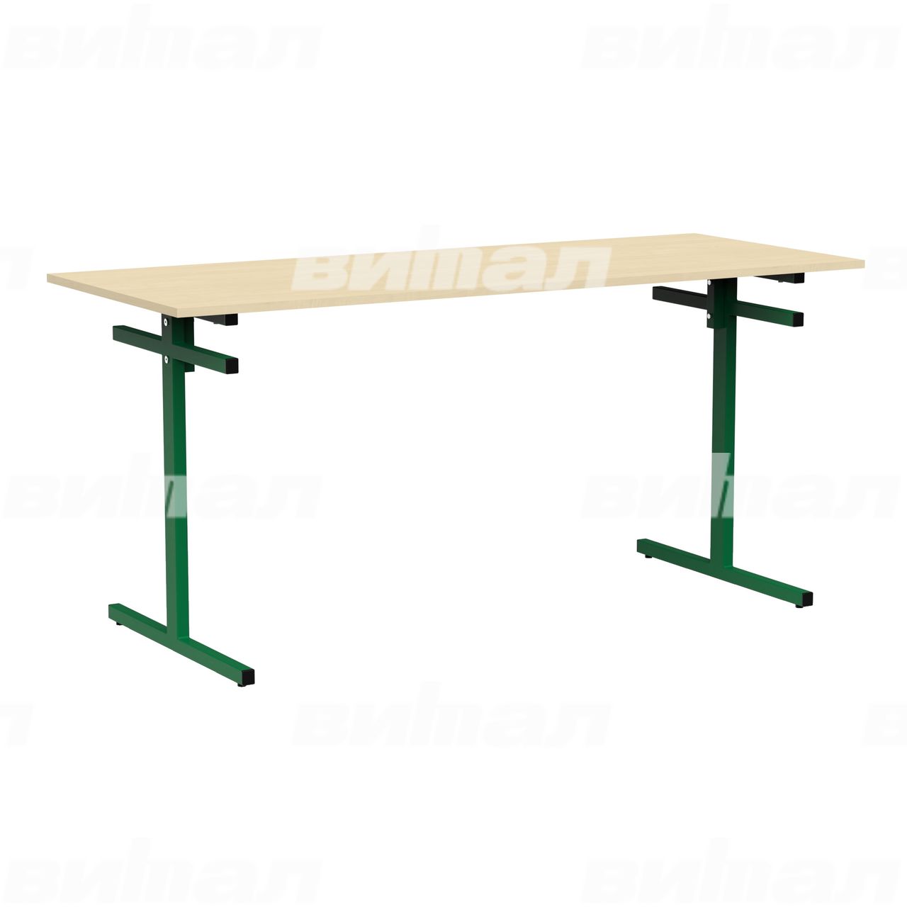 Стол для столовой 6-местный для скамеек зеленый RAL6029 Береза 6 Пластик