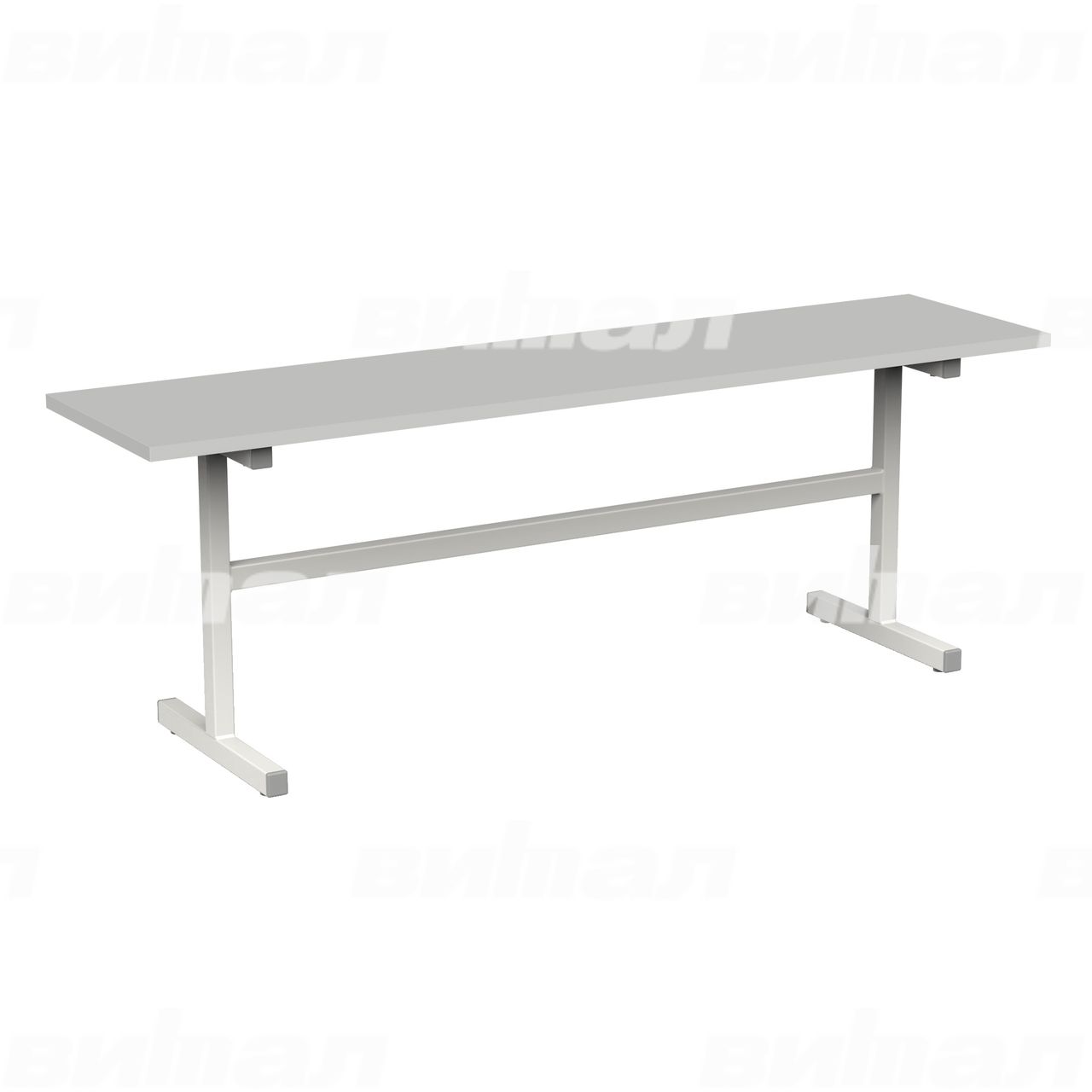 Скамейка 2-местная белый RAL9016 Серый 5 Пластик