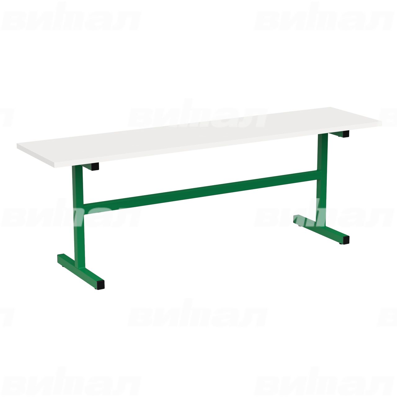 Скамейка 2-местная зеленый RAL6029 Белый 5 ЛДСП