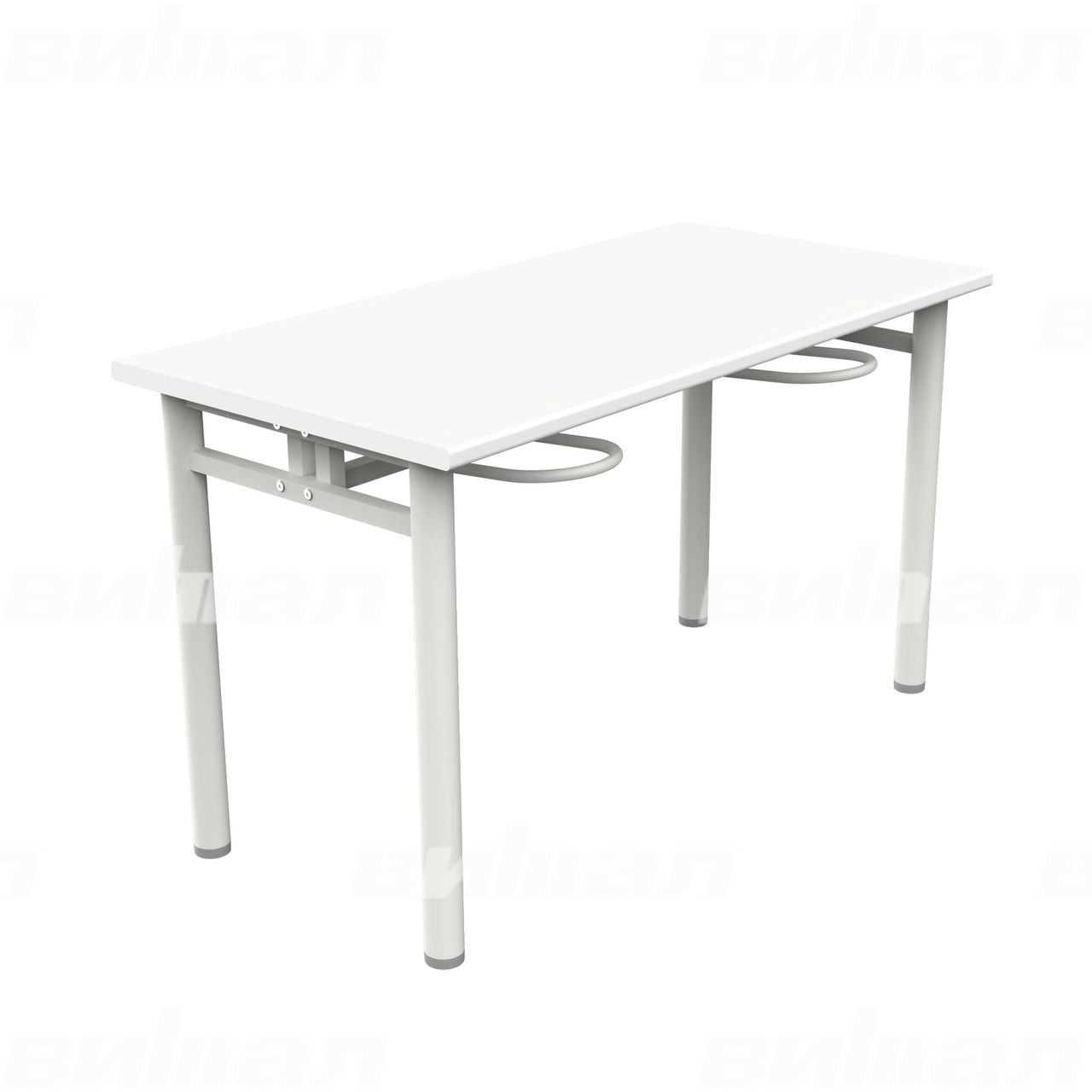 Стол обеденный четырехместный с универсальными кронштейнами белый RAL9016 Белый Пластик
