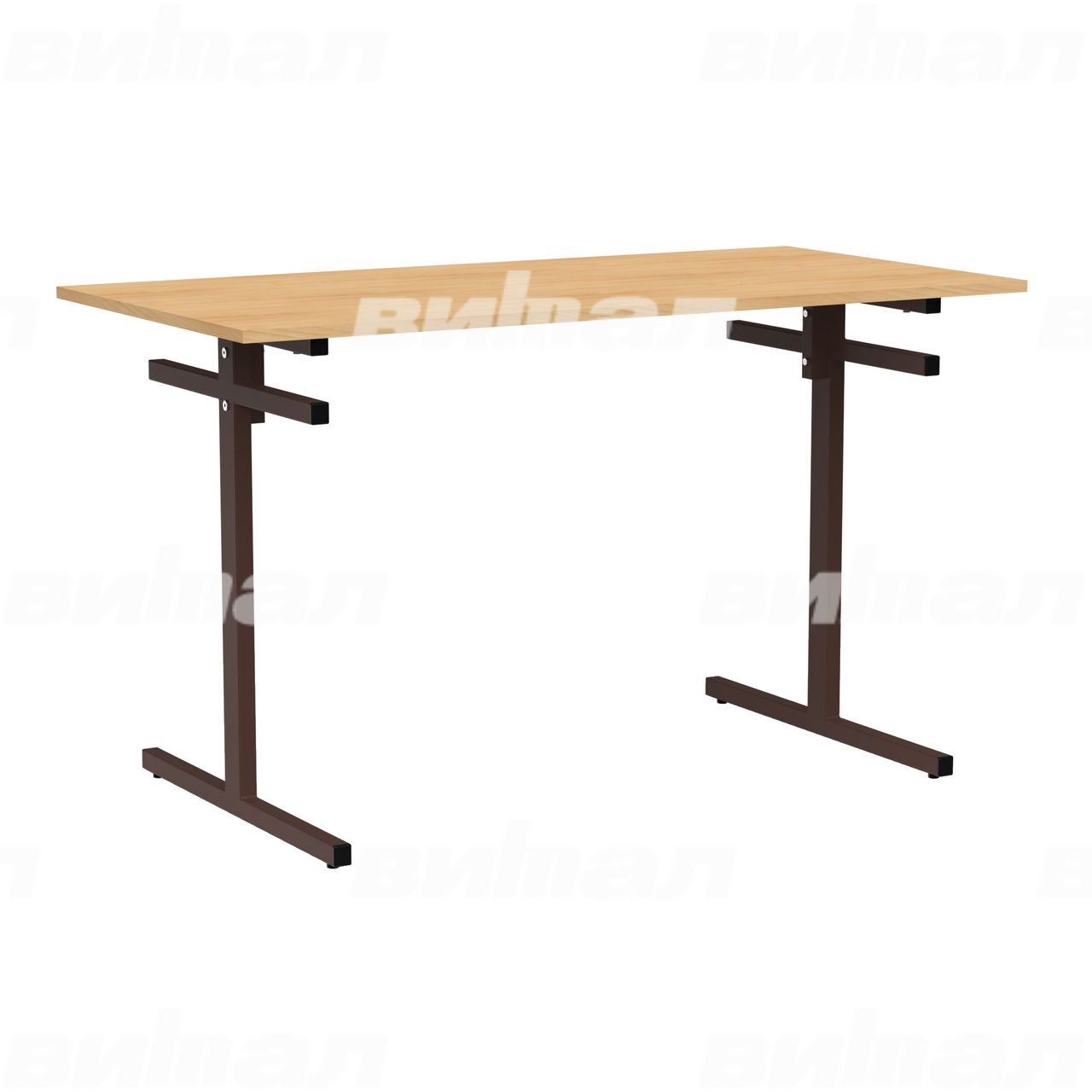 Стол для столовой 4-местный для скамеек коричневый RAL8017 Бук 6 Пластик